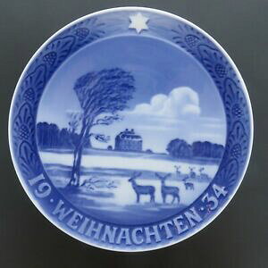 yzLb`piEHEE@CRyn[QNX}Xv[gAhCcCineŃ~g1934 Royal Copenhagen Christmas Plate (Rare German Weihnachten Version) - Mint