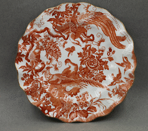 yzLb`piEHEE@CNE_[r[ԃAxj[G{XVFtB[hfU[gv[gRoyal Crown Derby China Red Aves Embossed Sheffield Dessert Plate 8