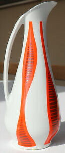 yzLb`piEHEE@ԕrwP΂߃~bhZ`[ԔIWXy[cuVase Porcelain Henkel Oblique Mid Century GDR Flowers White Orange Spechtsbrunn