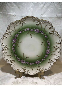 yzLb`piEHEE@[WhAỏԂ̃v[gtXABLIMOGES HAND PAINTED,ROSES FLOWERS PLATE FRANCE AK CD, 12 3/4h.