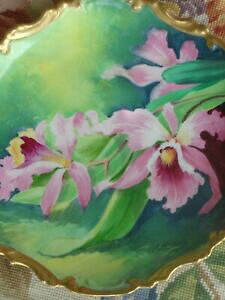 yzLb`piEHEE@AeB[NRl[WtXTCԃv[g`[W[ANTIQUE CORONET LIMOGES FRANCE PORCELAIN SIGNED ORCHIDS FLORALPLATE CHARGER