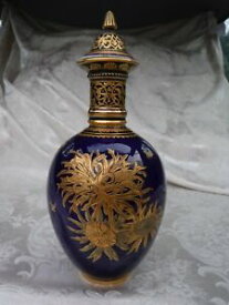 【送料無料】キッチン用品・食器・調理器具・陶器　アンティークロイヤルクラウンダービーデカンター覆われた花瓶コバルトゴールドの欠陥Antique Royal Crown Derby Decanter Covered Vase Urn Cobalt Gold flaws