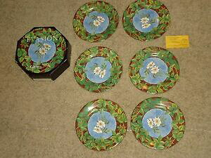 yzLb`piEHEE@tXt[T_fU[gv[gbgZbg{bNXGIEN EVASION FRANCE FLOWER SALAD/DESSERT PLATES LOT SET OF 6 - 8-1/2 W/ BOX