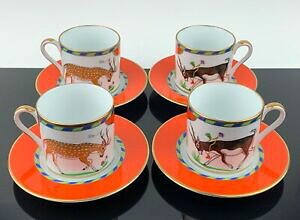 yzLb`piEHEE@A`FCX^CK[Wf~^bZeB[Jbv\[T[DG̃ZbgRARE Lynn Chase SET OF 4 TIGER RAJ Demitasse Tea Cup  Saucer EXCELLENT!!