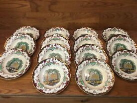 【送料無料】キッチン用品・食器・調理器具・陶器　レアヴィンテージメイソンの中国リーズ銅光沢鉄石縁取りボウル14 RARE Vintage Mason's China LEEDS Copper Luster Ironstone 8 3/4” Rimmed Bowls