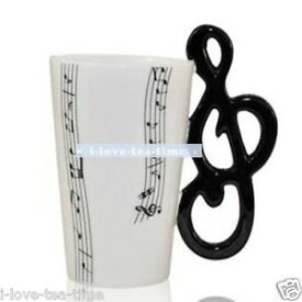【送料無料】キッチン用品・食器・調理器具・陶器　ミュージカルノート磁器カップブラックステーブコーヒーカップマグプレゼントギフト毎日使用Musical Notes Porcelain Cup black stave Coffee Cup Mug present Gift Daily Use