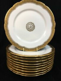 【送料無料】キッチン用品・食器・調理器具・陶器　ゲリンワナメイカーポイゴールド覆われたランチョンプレート(10) Wm Guerin Wanamaker Poy148 Gold Encrusted 8.625 LUNCHEON PLATES