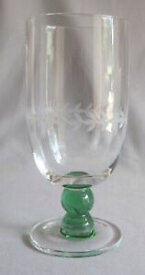 【送料無料】キッチン用品・食器・調理器具・陶器　アイスティーグラスゴブレットポートメイリオンオプショングリーンボールステムカットローレルIced Tea Glass Goblet Portmeirion Options Green Ball Stem Cut Laurel 7 1/8