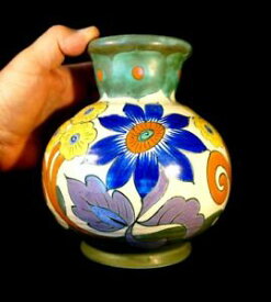 【送料無料】キッチン用品・食器・調理器具・陶器　美しいヴィンテージゴーダ花瓶Beautiful Vintage Gouda Vase