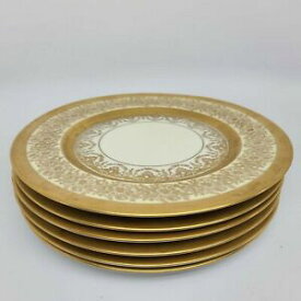【送料無料】キッチン用品・食器・調理器具・陶器　ハインリッヒセルブ・エドガートンゴールド・包まれた磁器のディナーサービスプレートセット6 Heinrich &amp; Co Selb Edgerton Gold Encrusted Porcelain Dinner Service Plate