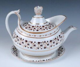 【送料無料】キッチン用品・食器・調理器具・陶器　バーフライトバーウスターティーポットスタンドアンティークイングリッシュ磁器c.1807-1813 Barr Flight Barr Worcester Teapot &amp; Stand Antique English Porcelain