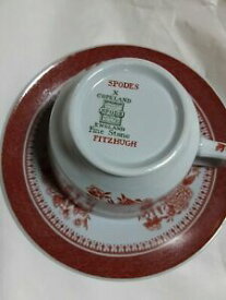 【送料無料】キッチン用品・食器・調理器具・陶器　スポデのコープランドレッドフィッツヒューファインストーンショートカップとイギリス製ソーサーSpode's Copeland Red Fitzhugh Fine Stone Short Cup And Saucer Made In England
