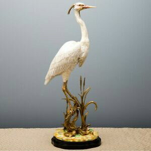 yzLb`piEHEE@Ɛ̃ICݒ̃tBMAPORCELAIN AND BRONZE ORMOLU SHORE BIRD FIGURINE SCULPTURE 24