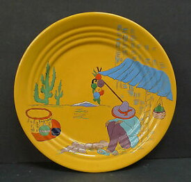 【送料無料】キッチン用品・食器・調理器具・陶器　バウアーヴィンテージ塗装プレートメキシコシエスタBauer Vintage Painted Plate Mexican Siesta