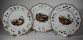 【送料無料】キッチン用品・食器・調理器具・陶器　マイセンハンド塗装されたキャビネットのパテスと動物、年頃3 Meissen Hand Painted Cabinet Pates with Animals, Circa 1850