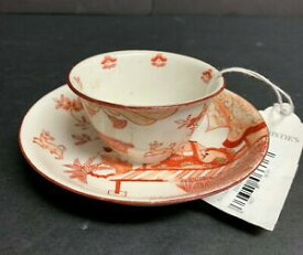 【送料無料】キッチン用品・食器・調理器具・陶器　世紀のボッガー磁器の茶碗と受け皿、オランダの装飾が赤い18th Century Bottger Porcelain Teabowl and Saucer, Dutch-Decorated in Red