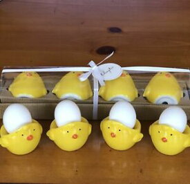 【送料無料】キッチン用品・食器・調理器具・陶器　イエローチカディーエッグカップイースターホルダーセットオブアーリントンデザインYellow Chickadees Egg Cups -Easter Holders Set of 4 By Arlington Designs