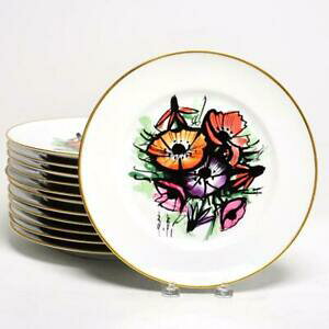 yzLb`piEHEE@Io[i[hrbtFAllxih[E[WfBi[v[gRARE! TWELVE (12) BERNARD BUFFET ANEMONES BERNARDAUD LIMOGES DINNER PL