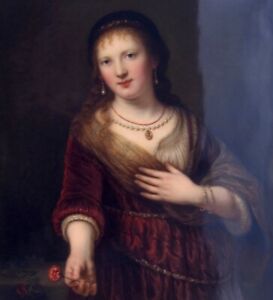 キッチン用品・食器・調理器具・陶器　レンブラントの妻の肖像画を描く磁器のプラーク年代の古いマスターKPM porcelain plaque 1850s Old Masters painting portrait of Rembrandt's Wife - 2