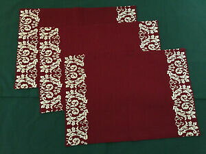 yzLb`piEHEE@EBAY\m}NX}Xzf[hJnv[X}bg̃ZbgSet of 3 Williams Sonoma CHRISTMAS/Holiday embroidered fabric placemats