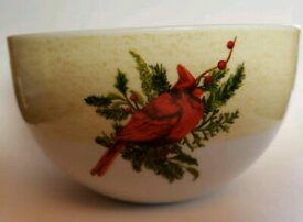【送料無料】キッチン用品・食器・調理器具・陶器　ノーブルエクセレンスの枢機卿スープシリアルボウルクリスマスホリーCardinal by Noble Excellence 5 1/2 Soup Cereal Bowl Christmas Holly