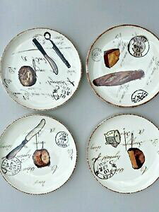 yzLb`piEHEE@EBAY\m}tX`[YpO؃v[g|gKVWILLIAMS SONOMA 4 French CHEESE Bread Appetizer 6.5 Plates Portugal NEW