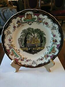 yzLb`piEHEE@AeB[NC\̃ACAXg[v[ǵApōꂽAntique 1932@Mason's Ironstone China Castle Plate Made in England@Sig