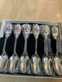 【送料無料】キッチン用品・食器・調理器具・陶器　磁器のハンドルが付いているステンレス鋼のティースプーンの美しいセットBeautiful Set Of 6 Stainless steel Tea Spoons with Porcelains handles