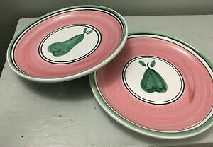 yzLb`piEHEE@JJC^AT_v[g`ʎZbg[YsN Set of 2 Orchard by Caleca Italy PEAR Salad Plates Hand Painted 8 Rose-Pink
