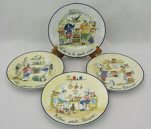 yzLb`piEHEE@EBAYE\m}tXlVFtT_v[gDꂽWILLIAMS SONOMA - FRENCH CHEFS - 7 3/4 SALAD PLATES (4) - EXCELLENT CONDITION