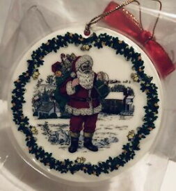 【送料無料】キッチン用品・食器・調理器具・陶器　世界のサンタアラウンドアメリカンサンタクロースプレート第回シリーズSPODE Santa Around the World AMERICAN SANTA CLAUS PLATE 7th- Last in Series NIB