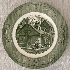 【送料無料】キッチン用品・食器・調理器具・陶器　ヴィンテージ古い好奇心ショップディナープレートグリーンホワイトロイヤルチャイナVintage The Old Curiosity Shop Dinner Plate 10” Green White Royal China