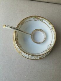 【送料無料】キッチン用品・食器・調理器具・陶器　年代の日本手塗装ボウルとスプーンセット1920s Nippon Hand Painted Bowl and Spoon Set