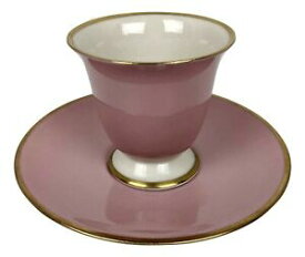 【送料無料】キッチン用品・食器・調理器具・陶器　フリントリッジチャイナピンクゴールドミニフットティーカップとソーサーセットアメリカFlintridge China Pink &amp; Gold Mini Footed Tea Cup and Saucer Set Made in CA, U