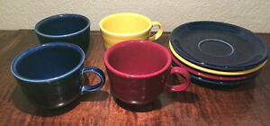 �y���������z�L�b�`���p�i�E�H��E�������E����@�t�B�G�X�^�E�F�A�Z�b�g�e�B�[�R�[�q�[�I���X�J�b�v�ƃ\�[�T�[�t�B�G�X�^�E�F�A�Z���~�b�N�XFiesta Ware Set of 4 Tea Coffee 8 Ounce Cup and Saucers