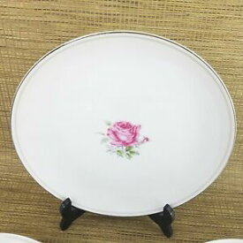 【送料無料】キッチン用品・食器・調理器具・陶器　インペリアルローズシルバーリムファインチャイナディナープレートディッシュのセットSet of 8 Imperial Rose Silver-Rim Fine China 10.25 Dinner Plate Dish 6702