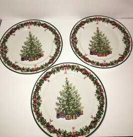 【送料無料】キッチン用品・食器・調理器具・陶器　クリスマス伝統ホリデーセレブレーションクリストファーラドコディナープレート3 Christmas TRADITIONS Holiday Celebration Christopher Radko Dinner Plates