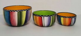 【送料無料】キッチン用品・食器・調理器具・陶器　ナンシーグリーン認定国際セラペサルサディッピングボウルセットNancy Green Certified International Serape Salsa / Dipping Bowls Set of Three