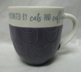 【送料無料】キッチン用品・食器・調理器具・陶器　の動機付け猫カフェインコーヒーティーマグパープルホワイトPFALTZGRAFF Motivated By Cats &amp; Caffeine - Coffee / Tea Mug 4.5in - Purple White