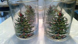 【送料無料】キッチン用品・食器・調理器具・陶器　美しい休日スポデクリスマスツリーオールドファッショングラスのセットゴールドトリムBeautiful Holiday Spode Christmas Tree Old Fashion Glasses (Set of 4) Gold Trim