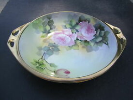 【送料無料】キッチン用品・食器・調理器具・陶器　日本ピンクのバラは装飾された芸術家署名された磁器のボウルVTG Nippon Pink Roses Decorated Artist Signed Porcelain Bowl