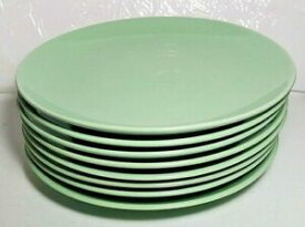 【送料無料】キッチン用品・食器・調理器具・陶器　イケア・ファーリックミントグリーンサラダプレートSet of 8 Ikea Fargrik 15199 Mint Green Salad Plates-NO UTENSIL MARKS-8 1/4
