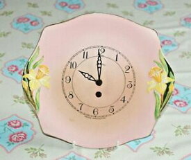 【送料無料】キッチン用品・食器・調理器具・陶器　ヴィンテージロイヤルウィントングリムウェイドハンドペイント水仙パターン壁時計。Vintage Royal Winton Grimwades Hand Painted Daffodil Pattern Wall Clock.