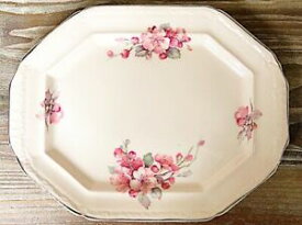 【送料無料】キッチン用品・食器・調理器具・陶器　アンティークフローラルピンクプラッターAntique Floral Pink Platter