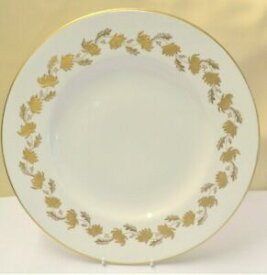 【送料無料】キッチン用品・食器・調理器具・陶器　アビーデールダフィールド中国上げ金箔葉スクロールディナープレートAbbeydale Duffield China Raised Gold Leaf Leaves Scroll Dinner Plate 10.75