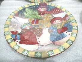 【送料無料】キッチン用品・食器・調理器具・陶器　認定国際スーザンウィンゲットクリスマス雪だるまプレートのセットCertified International Susan Winget Christmas Snowman 9 Plates - Set of 4