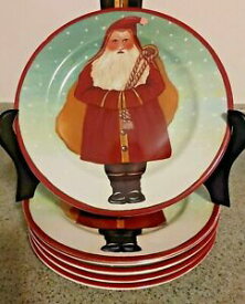 【送料無料】キッチン用品・食器・調理器具・陶器　ギアサラダ砂漠前菜プレートサンタセットで父のクリスマスをブロックBlock Father Christmas by Gear Salad Desert Appetizer Plates Santa 8 Set of 6