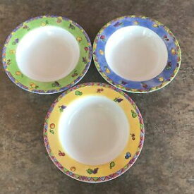 【送料無料】キッチン用品・食器・調理器具・陶器　三五スージップキン縁取りスープボウルのセットSango Sue Zipkin #3075 SANGRIA 8 3/4 Rimmed Soup Bowls - Set of 3