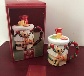 【送料無料】キッチン用品・食器・調理器具・陶器　サンタマグのための赤いノーズトナカイクッキーレノックスルドルフボックスでミントLENOX Rudolph the Red Nosed Reindeer COOKIES FOR SANTA MUG - Mint In Box