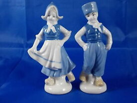 【送料無料】キッチン用品・食器・調理器具・陶器　つの小さな磁器のフィギュアワーグナーアペル・ホランド・カップルオランダTwo Small Porcelain Figurines Wagner &amp; Apel Holland Couple Netherlands 11cm